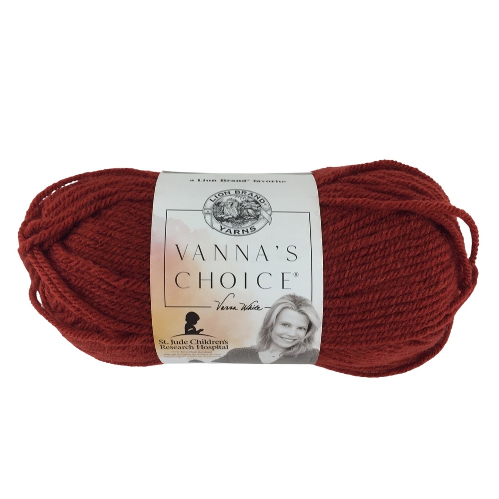 Lion Brand Vanna's Choice Yarn 3.5oz Brick Red 100% Acrylic Medium 4 Worsted
